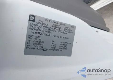 2007 Chevrolet Express Ls из США, поврежденный, VIN 1GAHG35U971206748